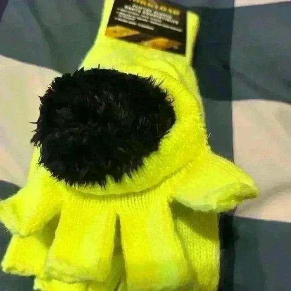 Workload neon yellow flip finger warm glove - Picture 2 of 3
